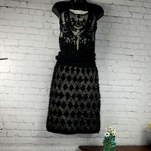 Venice Blue Lovely Black and White Furry Skirt, Very Comfy.